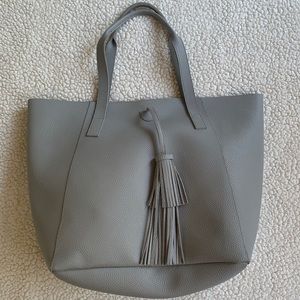 Vegan leather gray Tote
